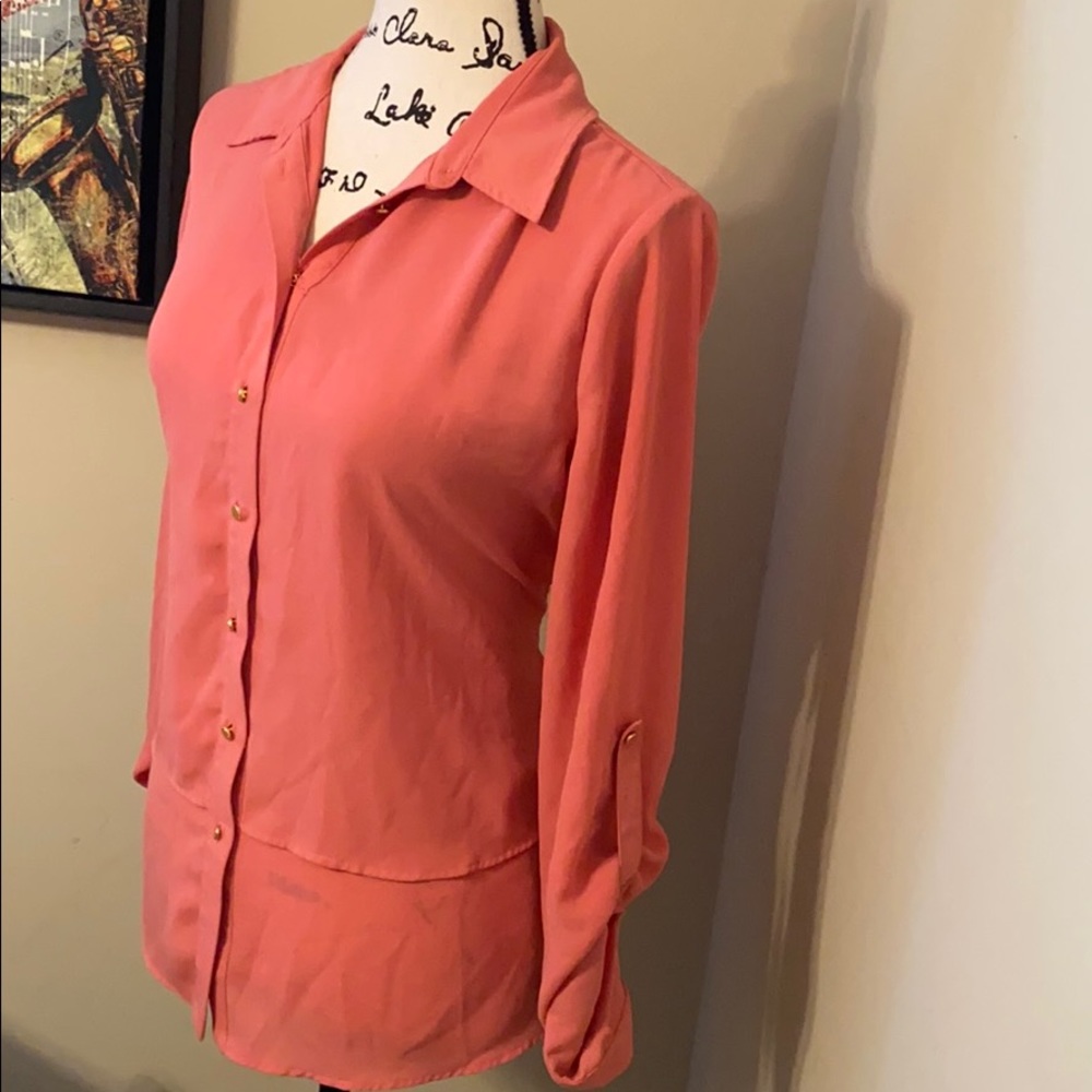 Coral button down - Picture 2 of 4